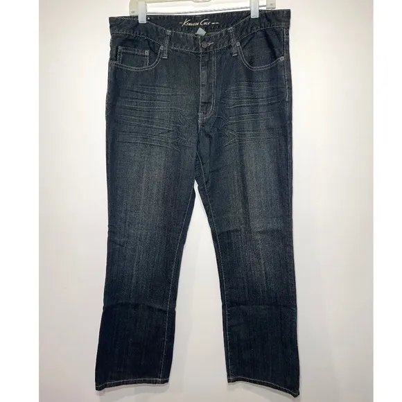 Pre-Owned Kenneth Cole Denim Faded Dark Wash Jeans Straight Leg Streetwear