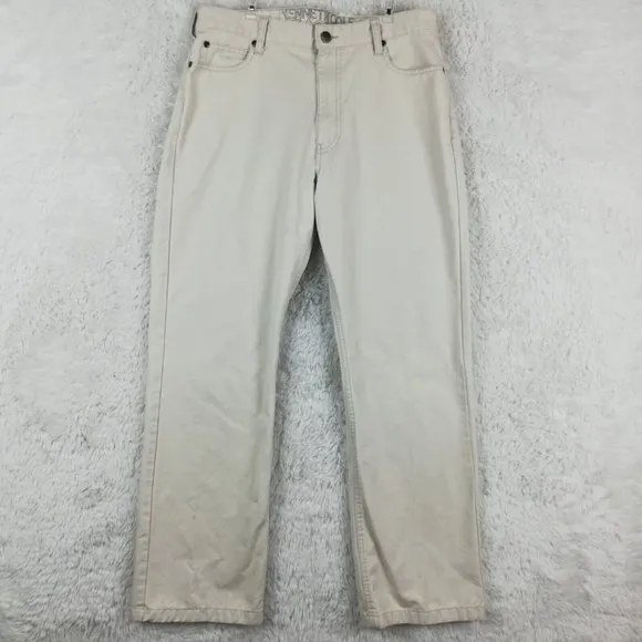 Kenneth Cole Reaction Mens Jeans Straight Leg Regular Fit Khaki 32x30