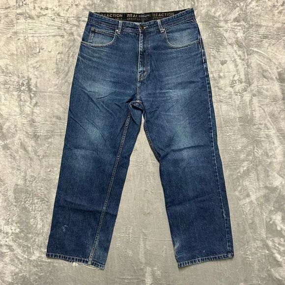 Vintage Reaction Kenneth Cole Straight Jeans Men’s Size 36x30 Dark Blue Denim