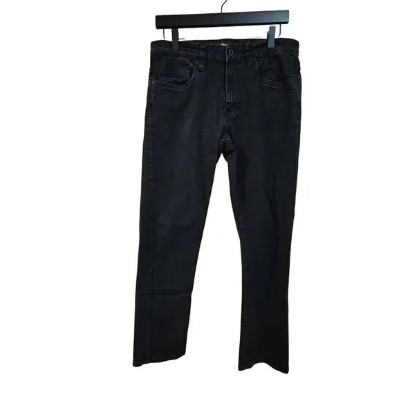 Kenneth Cole Mens Slim Fit Black Denim Jeans 32x30