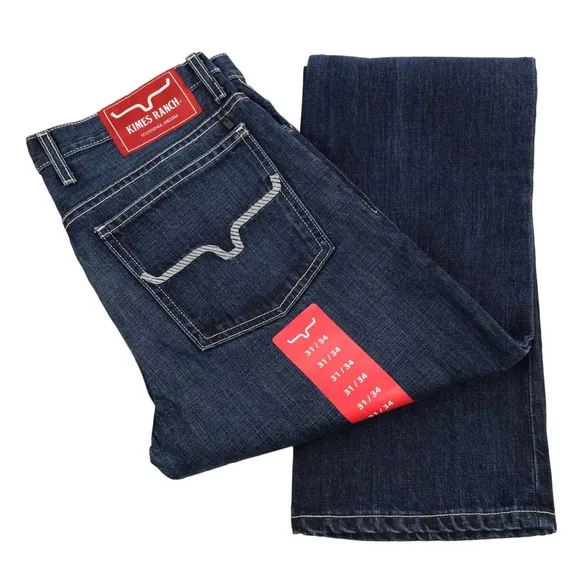 KIMES RANCH Dark Wash THOMAS Low Rise Boot Cut Denim Jeans 31 34 NEW
          
      NWT