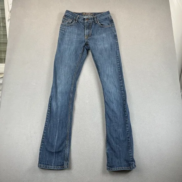 Kimes Ranch Roger Jeans Mens 27x34 Blue Denim Straight Leg Tag Reads 29x34 West