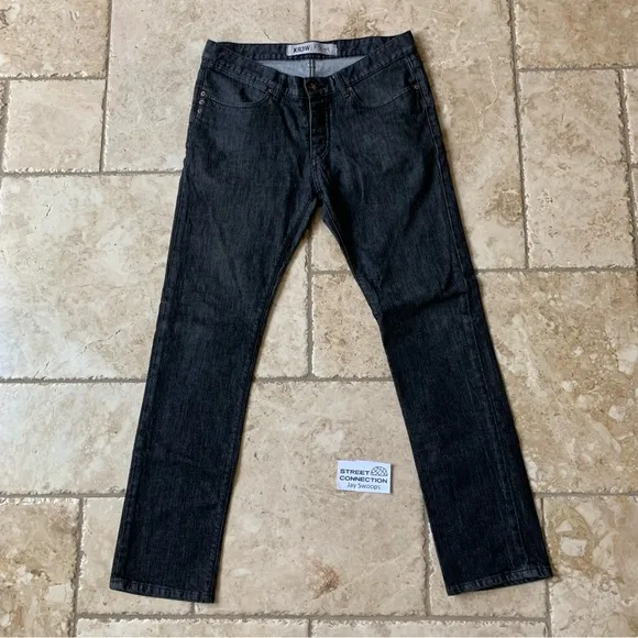 KE3W Klassic charcoal wash button fly jeans SLIM FIT SIZE 34