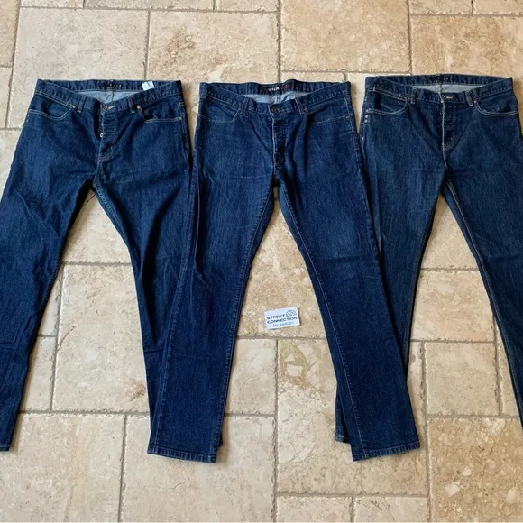 LOT OF 3 KR3W DENIM JEANS SIZE 36 SLIM SKINNY FIT 34