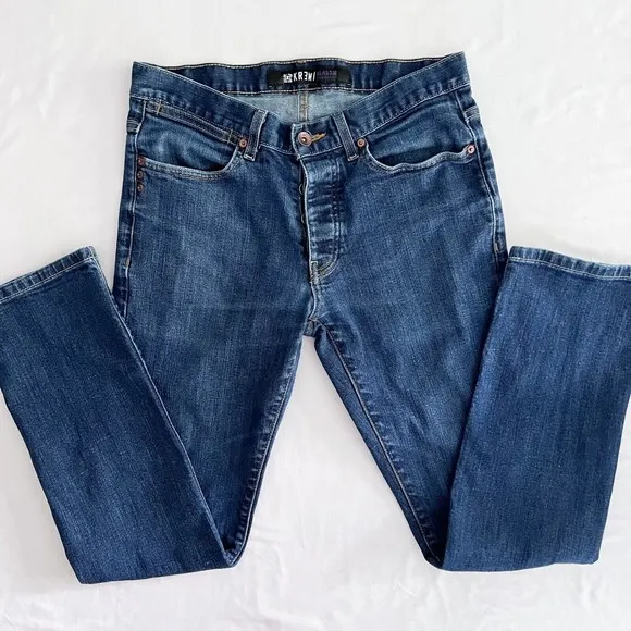 Krew Kr3w Klassic Straight Fit Buttonfly Jeans Selvedge 31x28 Raw Blue Y2K