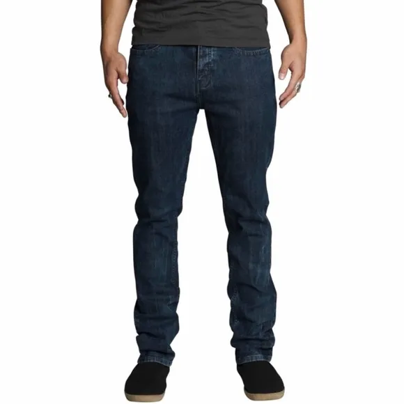 KR3W Klassic Button Fly Straight Fit Dark Blue Jeans Size 28