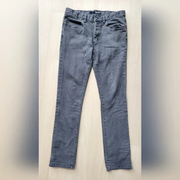 Men's KR3W KSLIMS gray slim fit button fly stretch jeans size 33