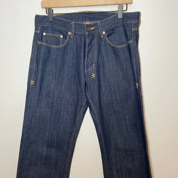 Ksubi Dee Dee Jeans Raw Rinse Indigo Dark Wash Straight Leg Button Fly Size 31