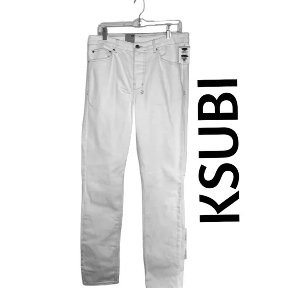 NWT KSUBI Chitch White Jeans Slim Fit Full Length Men Size 34 - HSH1128
          
      NWT