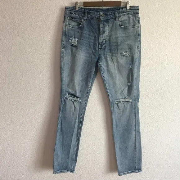 Ksubi Chitch Layover Trashed Slim Fit Blue Jeans 36 x 31