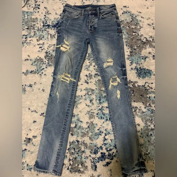 ksubi van winkle distressed skinny jeans size 28