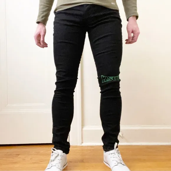 KSUBI Van Winkle Neon Skinny Stretch Jean Black Men’s 31x32 NWT
          
      NWT