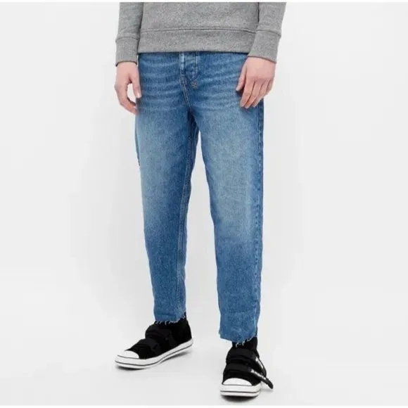 Ksubi Bullet Cropped Blazed Jeans Blue Frayed Relaxed Men's Size 29
          
      NWT