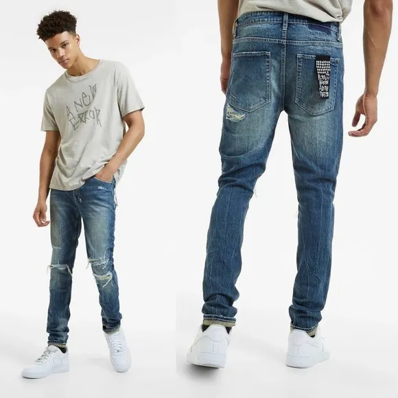 NWT KSUBI Van Winkle Boneyard Rage Skinny Fit Stonewashed Jeans Size 34 $240
          
      NWT