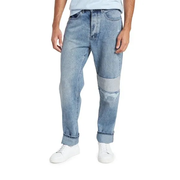 Ksubi Men's Anti K Retrograde Ripped Jeans Relaxed Straight Fit Blue Denim
          
      NWT