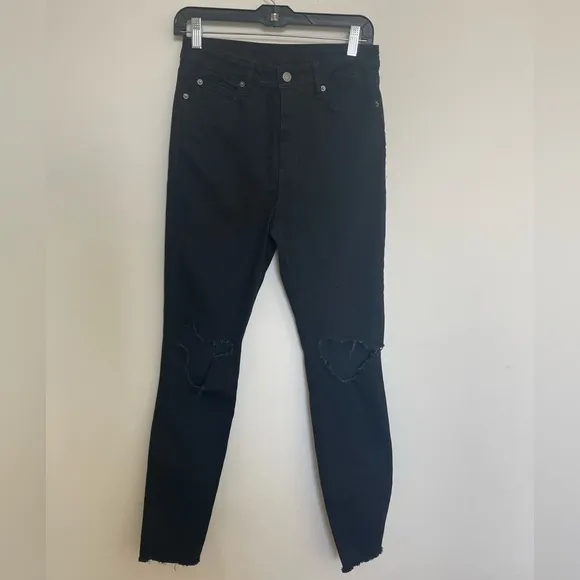 Ksubi Mens Black Thrashed Cut Skinny Fit Denim Jeans Size 27