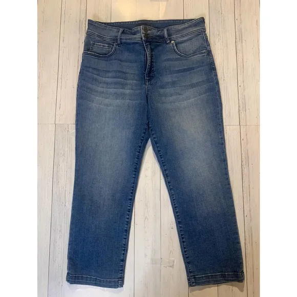 KUT jeans- FAB AB CROP STRAIGHT LEG , High Rise - sz 14 Light blue jeans