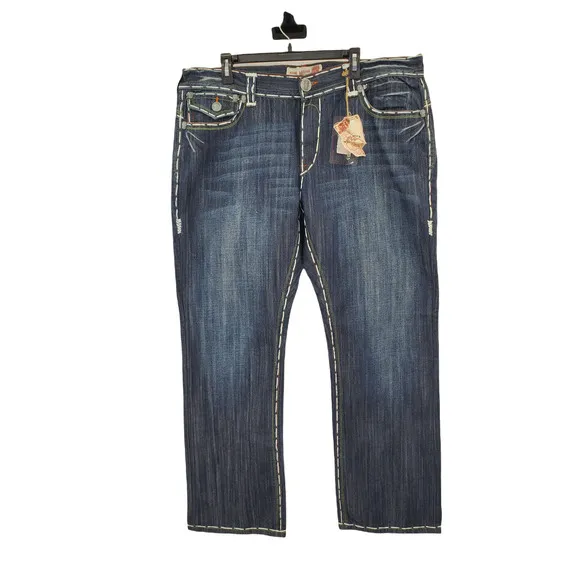 Laguna Beach Men's Size 42 Straight Leg White Stitch Blue Jeans
          
      NWT