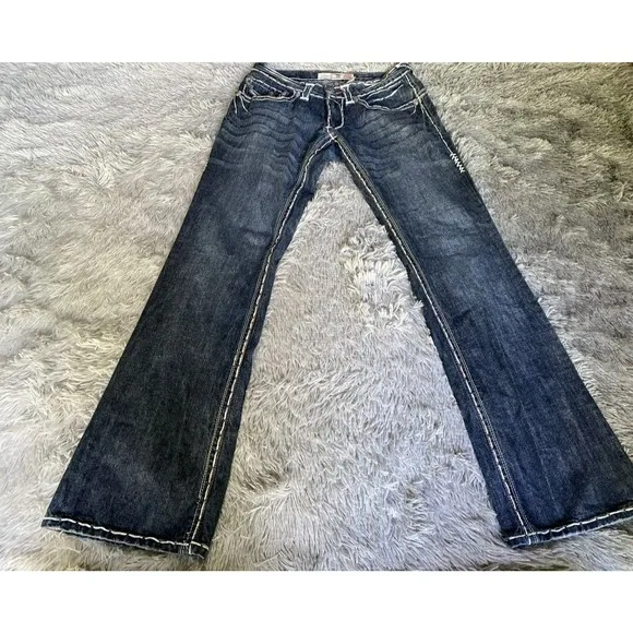 Laguna Beach Skullhead Jeans Size 31 Blue Grunge Straight Leg Mens