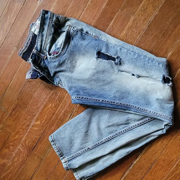 Lee Cooper men's distressed jeans slim leg 34x34