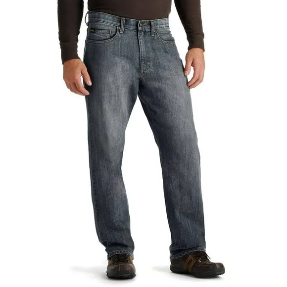 LEE 46 × 34 Relaxed Straight Leg Mens Worn Stone Blue Jeans