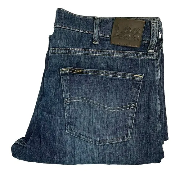 Vintage Lee 34x34 Regular Fit Straight Leg Dark Wash Denim Jeans