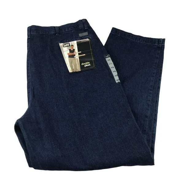 Lee Double Pleat Relaxed Mens Jeans Size 44X32 Dark Wash New
          
      NWT