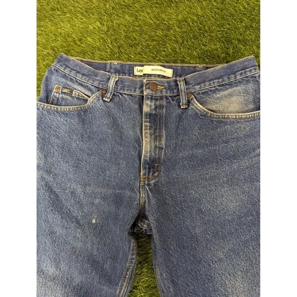 Lee Regular Fit Straight Leg Denim Blue Jeans Men's Pants Size 36x29