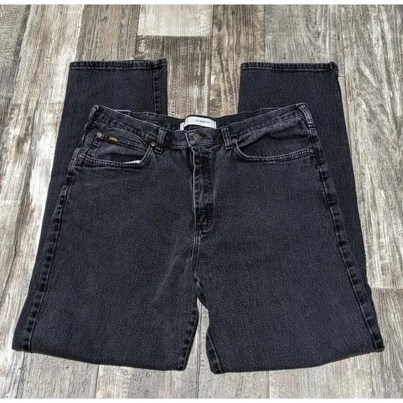 Men's Black Lee Relaxed Fit Denim Jeans