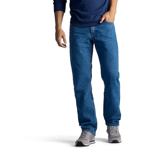 Lee Men's Pepper Stone Wash Relaxed Fit High-Rise Jeans (42x30)