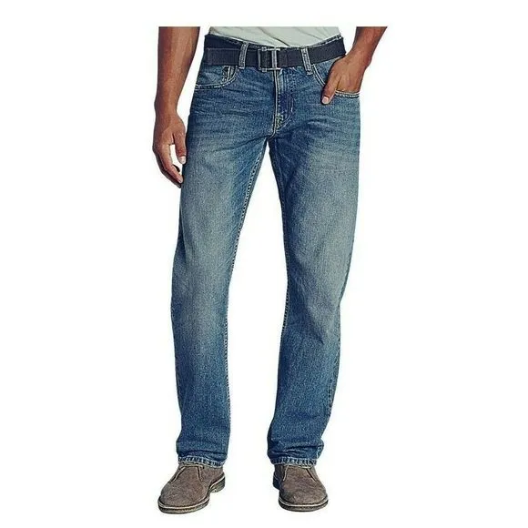 Lee Slim Jeans Straight Leg Fits Just Below the Waist Dungaree Blue Men's 30x32