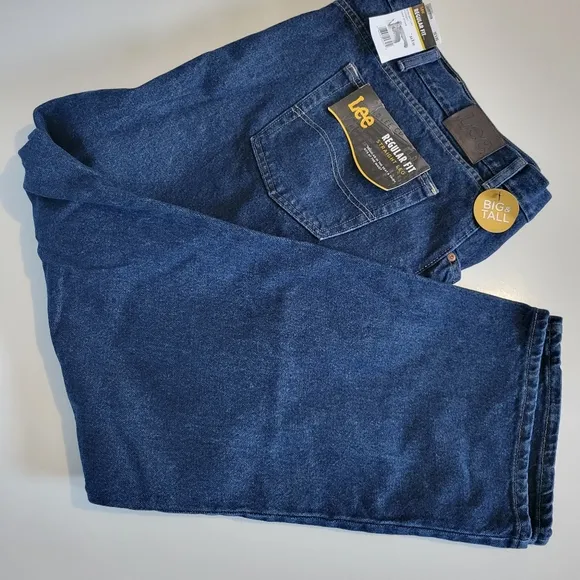 Lee Men's Dark Stone Jean Regular Fit  Straight Leg  54×30  Big & Tall