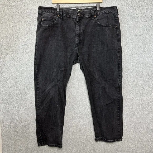 LEE Straight Leg Denim Jeans Mens 46 x 30 Black Heavyweight 100% Cotton Durable