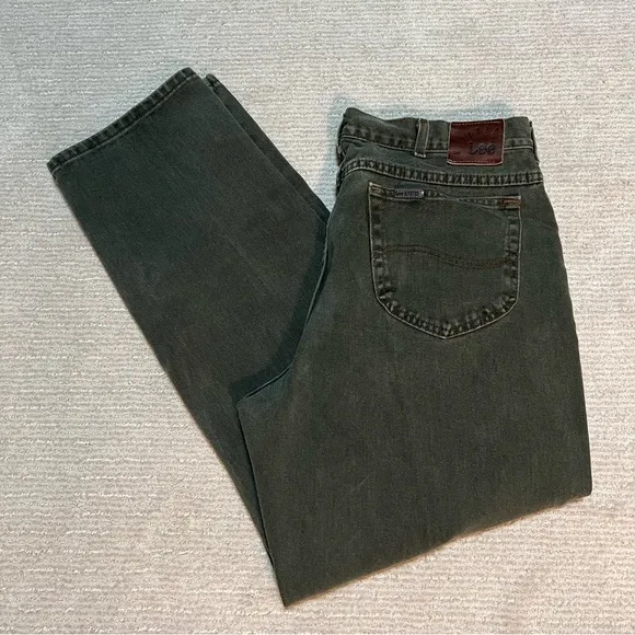 Vintage Green Lee Riveted Jeans Pants Made in USA