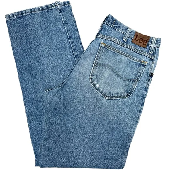 Vintage Lee Mens Jeans Regular fit straight leg high rise cotton jeans 34x32