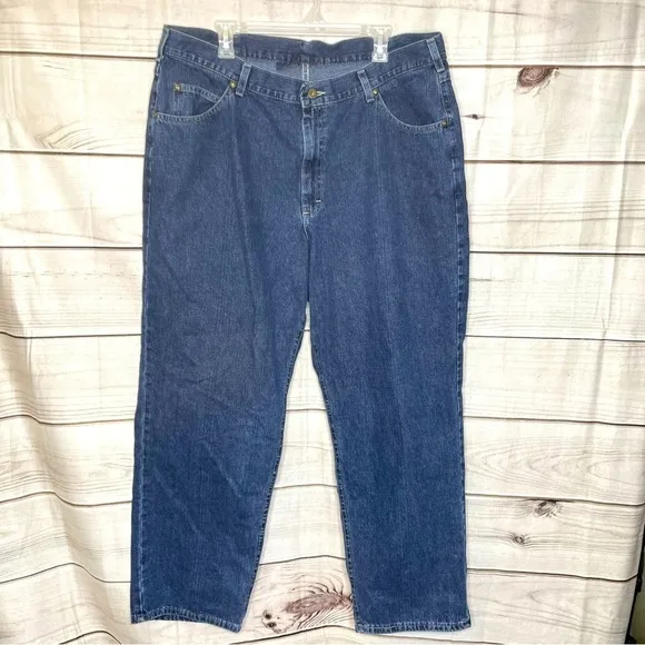 Lee Mens Blue Dungarees Jeans 42x32 Loose Fit