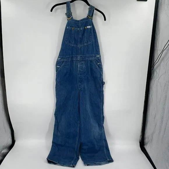 LEE Vintage 80's Carpenter Bib Overalls Denim Jeans Dungarees USA Made Workwear