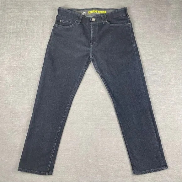 Lee Extreme Motion Slim Fit Straight Leg Dark Denim Jeans Men’s Size 36x29