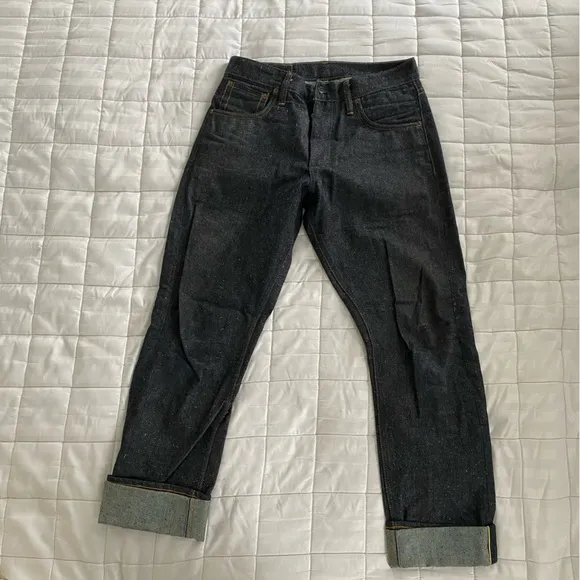 Left field NYC raw denim jeans atlas cut