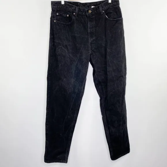 Levi's 550 Relaxed Fit Tapered Leg Black Denim Jeans Men's Size 38 x 34