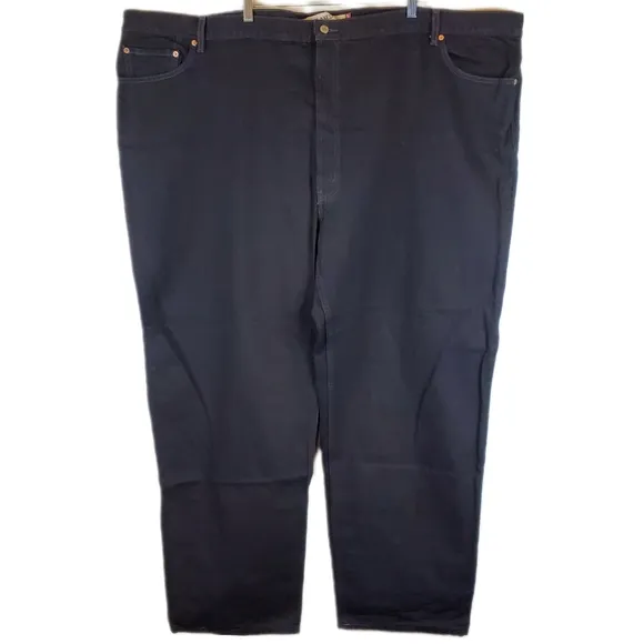 Levis 550 Relaxed Fit Jeans Pants 58x32 Mens Black Denim