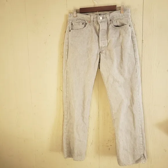 Vintage Levi's 501-0657 Gray Button Fly Jeans 30x28 Ish