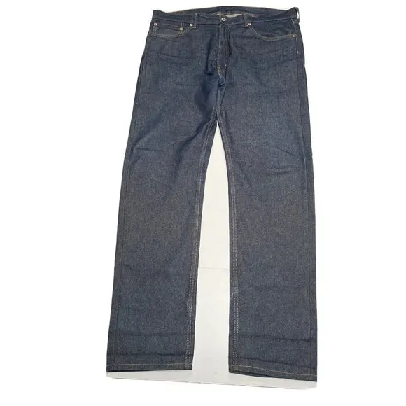 Levi's 505 Jeans Mens 42X36 Mismarked 38x34 Rinsed Rigid Cotton Denim Blue Jeans