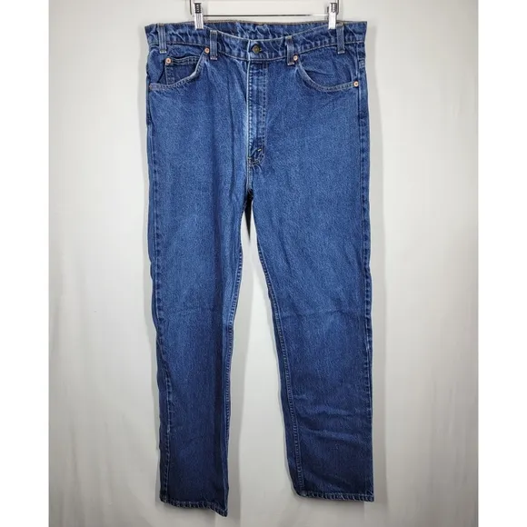 Vintage 90s 1990 Levi's 505 Straight Leg Orange Tab Medium Wash Jeans 38 x 32
