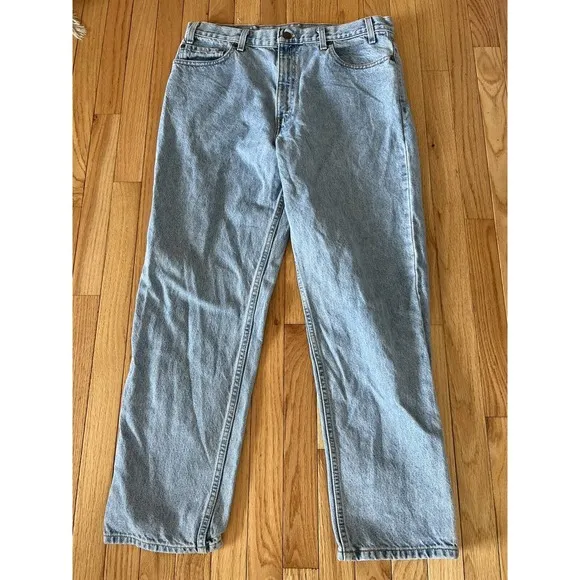 Vintage Levi's 540 Relaxed Fit 35x29 Faded Distressed Denim Jeans Light Wash