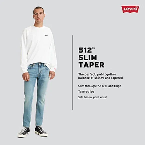 Levi's Mens 512 Slim Taper Vintage Wash Jeans Size W30 X L30