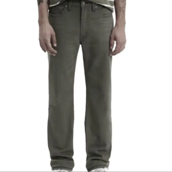 Levi’s 514 Olive Gray Green Straight Fit Authentic Stretch Jeans Size 33x30