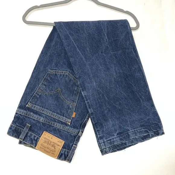 Men's VTG LEVI'S 517 BOOTCUT ORANGE TAB Denim Jeans 38x32 USA C183