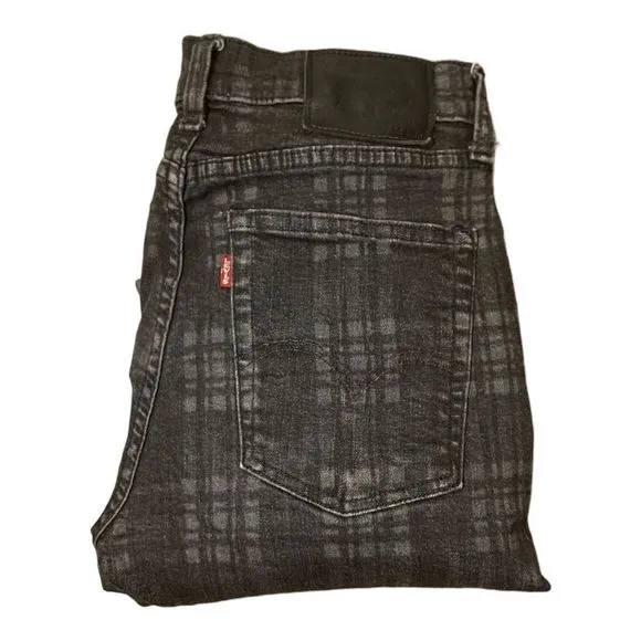Mens vintage Levi’s capital E 30x30 tartan plaid grey sublimation skinny