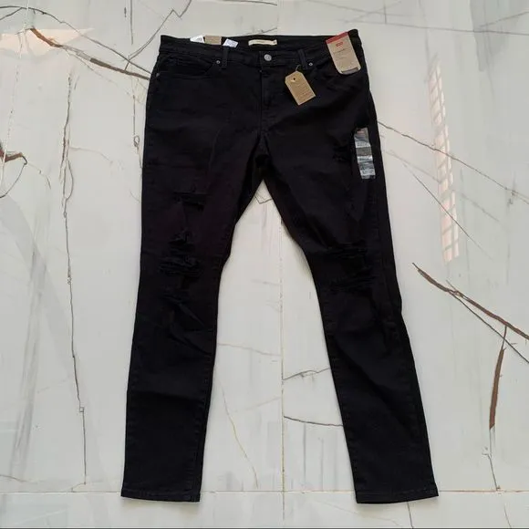 Levi's 711 Men's Skinny Mid Rise Fit Black Jeans Sz 16 Medium 33 x 30
          
      NWT